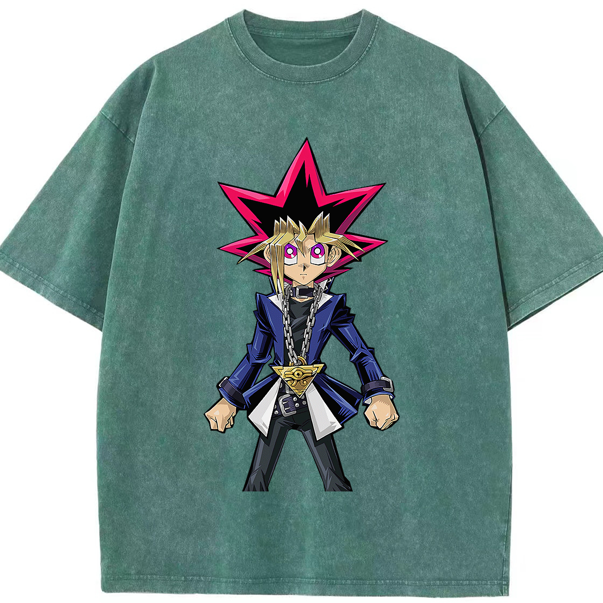 （画像用） 遊☆戯☆王 Yu-Gi-Oh! 綿100% ヴィンテージ風 半袖Tシャツ（フロントプリント）